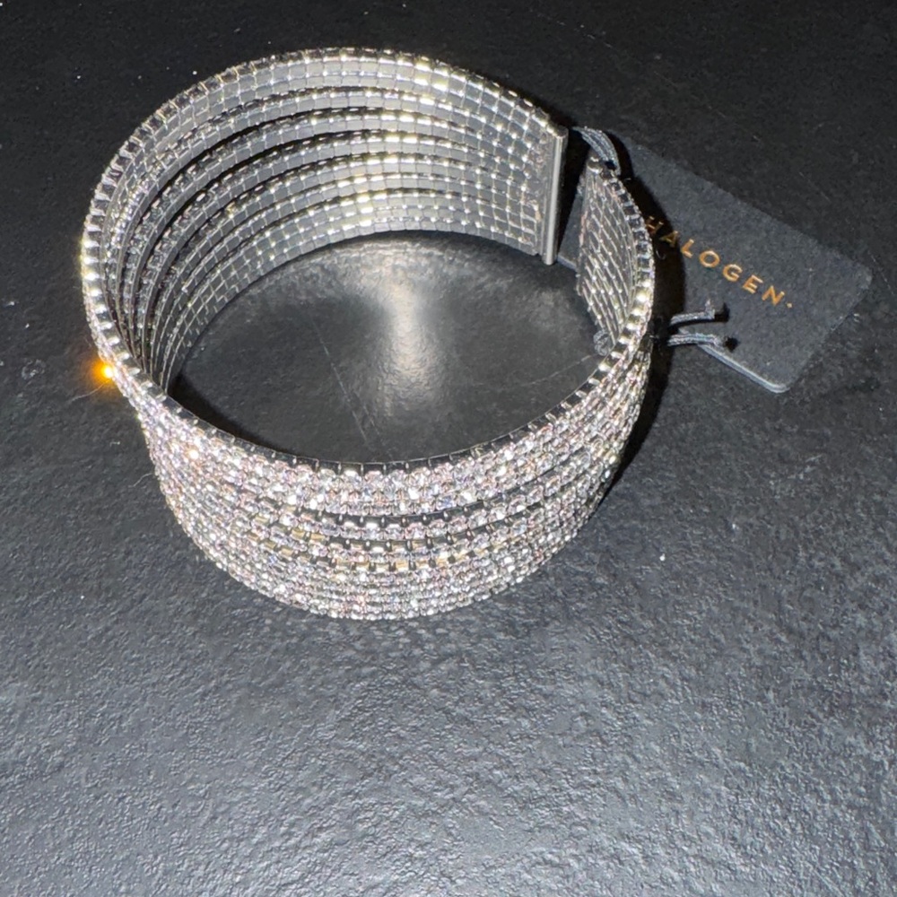 Halogen Silver Crystal Bracelet